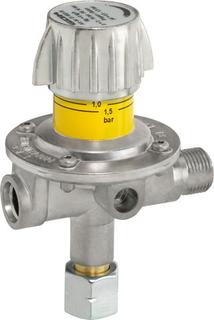 GOK Mitteldruckregler Typ M50-F G 3/8 LH-ÜMxG 3/8 LH-KN, 0,5-1,5 bar, 6