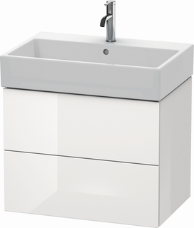 DU Waschtischunterbau wandh. L-Cube LC6276 Weiß hg. 459x684x544mm 2Sk.
