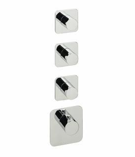Herzbach Fertigmontageset Logic XL 3 THM-Modul, 4 Blen so, Griffe rund, chrom
