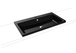 Kaldewei Aufsatz-Waschtisch PURO 3155 1 Hahnl., sw, P-E, schwarz, 90x46cm