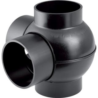 Geberit Zweifach-Kugelabzweig PE DN 100/100, 88,5Grad Anschl. 90G, PE-HD