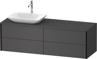 DU Konsolen-WTU wh. XViu 1600x509x550mm 4SK, TA links, gra. Matt, ES Nussb re.