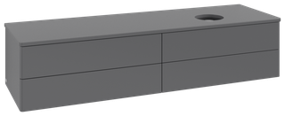 V&B WT-Unterschrank o. F-Struktur Antao 160x50cm, WBP-farbe Lac, Anthrac. m Lac