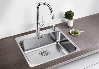 Blanco Becken SUPRA 500-IF/A R12 54x50cm, ES Bürstf., m Abl-Fernbed.