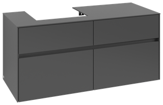 V&B Waschtischunterschrank Collaro 120x54,8x50cm, WT l, LED 8,8 W, graph.