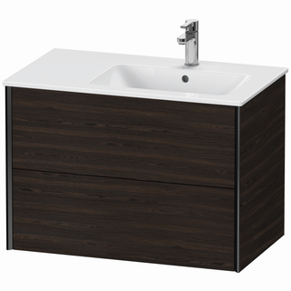 DU WTU XViu wandh.,560x810x480mm 2SK.,schwarz matt/Nussb. geb. ES Ahorn