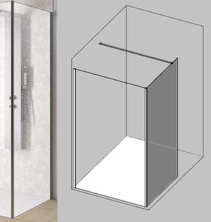 Kinedo Solo Design Eckanbindung 70 Profil Edelstahl Glas Tissage 6mm H200cm