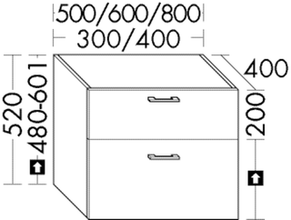 Burgbad Unterschrank sys30 60x52x40cm, Echo, 1 Schublade/Auszug