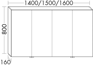 Burgbad LED-Spiegelschrank sys30 160x80x16cm, Aqua, 1 Doppelsteckdose