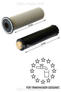 HAAS Set OHA Dichtfix Long grau, 14/15cm, 1/2"