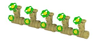 Schlösser ATV-Verteiler 5-f, DN 25, G 1 1/2x1 1/2, nstg Spin.