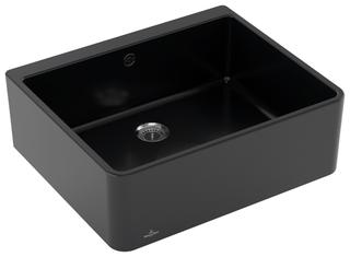 V&B Spülstein Einzelbecken 60 X m Abl.garn, Hand., ebony CeramicPlus