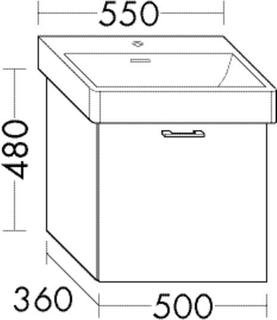 Burgbad Waschtischunterschrank Diago 50x48x36cm, 1 Auszug, Schilf Matt