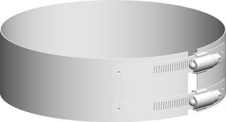 ATEC Klemmband DN 110/160, optional, PP, Edelstahl weiß