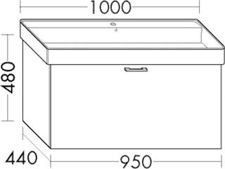 Burgbad Waschtischunterschrank Diago 95x48x44cm, 1 Auszug, Schilf Ultramatt