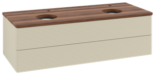 V&B WTU m F-Struktur -Beleuchtg. Antao 120x36x50cm, HL, WBP w. wal, si Gr m Lac