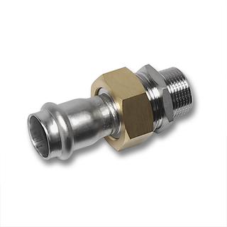 Sanha Verschraubung NiroSan Press 9333G 42mmx1 1/2", flachd., Innenpressende/AG