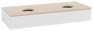 V&B WT-Unterschrank m F-Struktur Antao 120x19x50cm, HL, WBP botti., glo wh. Lac