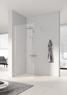 Kermi Seitenwand Walk-In Pega 120x200cm, silb. hgl, G kl, 90Gr Stabil.