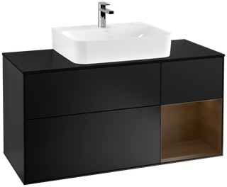 V&B Waschtisch-Unterschrank Finion 120cm, Pl b m, Reg re wal ven, bla m Lac