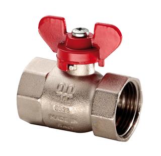 HS Kugelhahn UNIVERS 1471 3/4", red. DG, Flügelgr. rt, ma verchr.