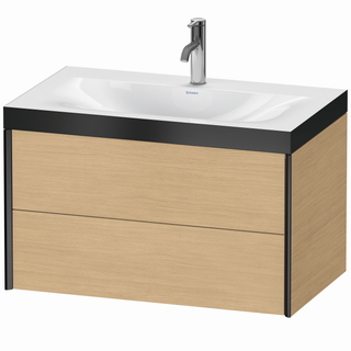DU WTU XViu m.Viu,2Schk.,503x800x480mm 1 HL, schw.m./Eiche Natur,Rahm. B2 ES Ah.