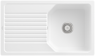 V&B Flächenbündige Spüle Linara 50 Flat 490x840mm, m Abl., Hand., st. wh. C-plus