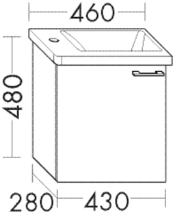 Burgbad Waschtischunterschrank sys30 43x48x28cm, 1 Tür, Sana