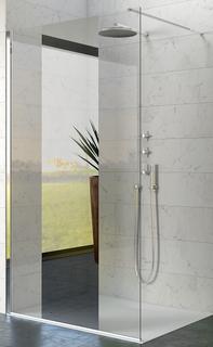 Kinedo KINEQUARTZ Solo 160 Walk-In Chrom H200 teilspiegel Deckenstange teilgerahm
