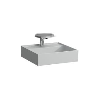 Laufen Aufsatzhandwaschecken KARTELL 46x46cm, o. ÜL, 2 Hahnlöcher, grau matt