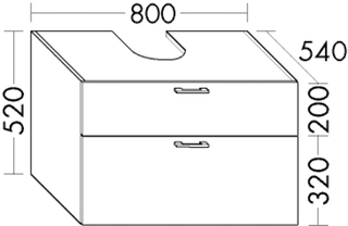 Burgbad Waschtischunterschrank sys30 80x52x54cm, Aqua, 1 Schublade/Auszug