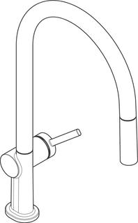 hansgrohe Spültisch-Einhebelmischer 210 Talis M54 mit Ausziehbrause, 2jet