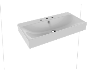 Kaldewei Wand-Waschtisch SILENIO 3045 90x40cm, 3 Hahnl., P-E, manhattan