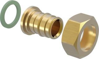 Uponor Verschraubung Q&E PL 20xR 3/4 IG, flachdichtend, Messing