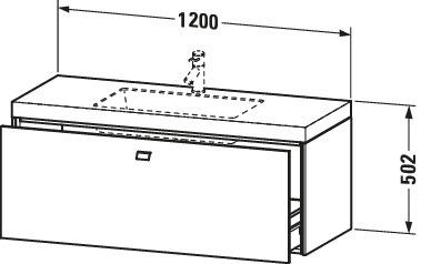 Artikelbild 3 des Artikels „Duravit Waschtischunterschrankset Brioso 120x48cm, Graphit matt, ohne Hahnloch 120 x 48 cm | graphit matt“