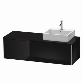 DU WTU XSquare, 2 Ausz, wandh, Becken re 400x1400x548mm,Schwarz hgl. ES Nussb re.