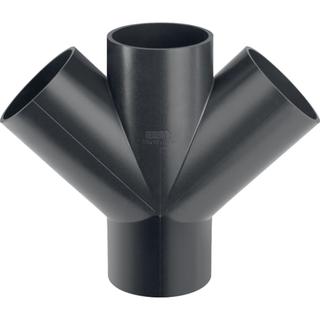 Geberit Abzweig PE DN 100/100, 45Grad, 2-fach, PE-HD