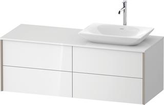 DU Konsolen-WTU wh. XViu 1400x509x550mm 4SK, TA rechts, Weiß hgl., ES Ahorn re.