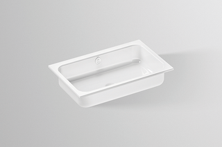 Alape Unterbau-Waschtisch UB.SR650 609x359mm, we, o Hahnloch, mit Überlauf