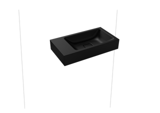 Kaldewei Wand-Waschtisch CONO 3073 55x30cm, o. ÜL/HL, li, P-E, sw matt 100