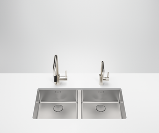 Dornbracht Unterbau-Doppelspüle 400x400x175mm, Edelstahl gebürstet