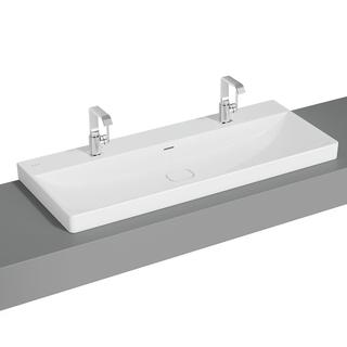 VitrA Do.aufsatzwaschti. New Metropole 120x47cm, 1 Beck., 2 HL, Weiß Hochglanz