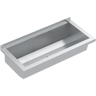 AR Waschrinne, PLANOX, Edelstahl, Wandmonatge, 800x210x382 mm, o. Arm-bank