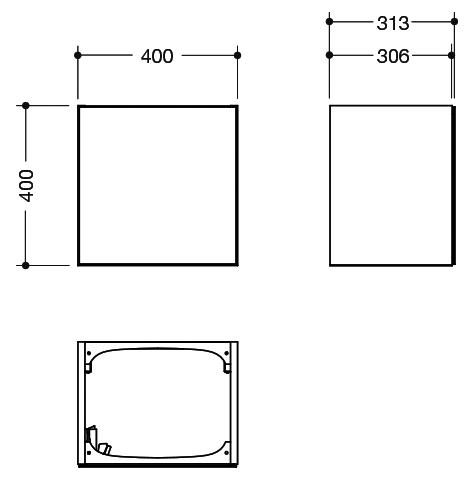 Artikelbild 3 des Artikels „HEWI Waschtisch-Unterschrank M40 400x400x313mm, 1 T, re, Glasfr. anthr. Glasfront anthrazit“