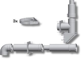 Wolf Paket Abgasleitung d= 80/125, bis 50kW, für Fassade