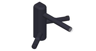 Giese Mehrfachhaken m Türstopper, 100x94x80mm, schwarz matt