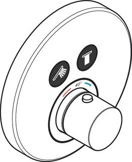 hansgrohe Fertigmontageset ShowerSelect UP-Thermostat, 2 Verbraucher, rund