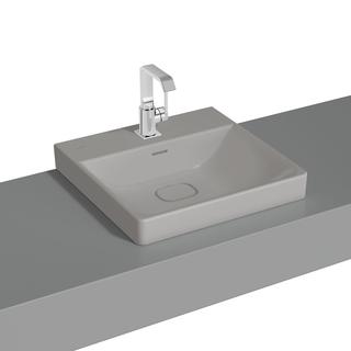VitrA Aufsatzwaschtisch New Metropole steingrau ma, 50x47x17cm, 1 Hahnl. mit.