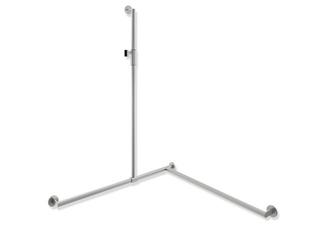 HEWI Edelstahl-Duschhandlauf System 900 1250x965x965mm, ES geschli., sw, rechts