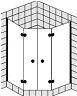 FORMAT Design 3.0 5-Eck m Dreht., HS TG 100x200cm, Ft. 49,8cm, chr, Kr.-Glas he